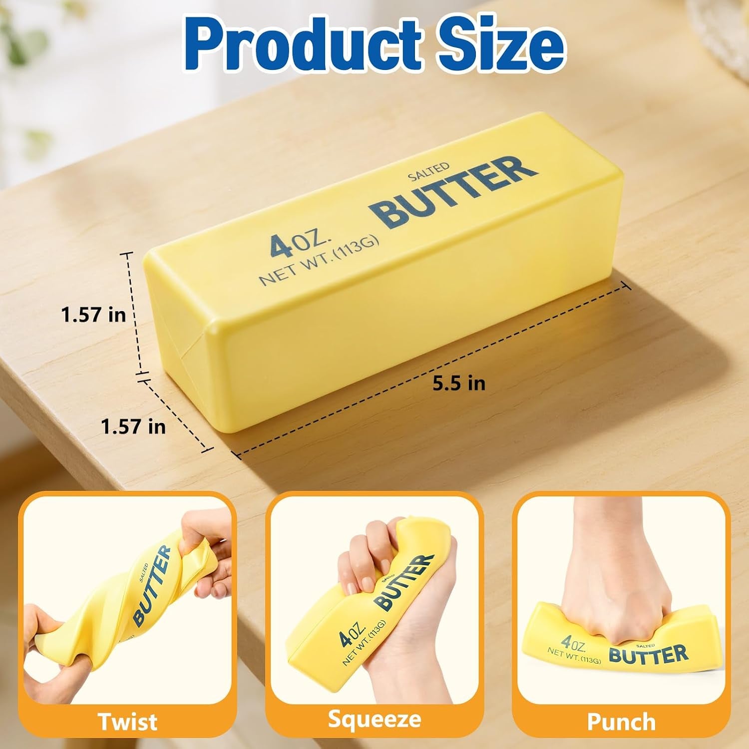 2 Pack Butter Squishy Toys - Squeezeable Squishies, Stress Relief Slow Rising Squishy Toys, Squishy Butter Toy for Relief, Portable Fidget & Relaxation Toy Set